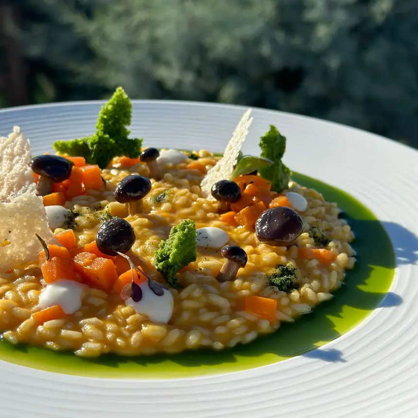 creation thumb for Risotto mit Pioppini-Kürbis und Taleggio …