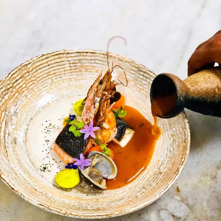 creation thumb for Seafood Soup, tomato fish broth