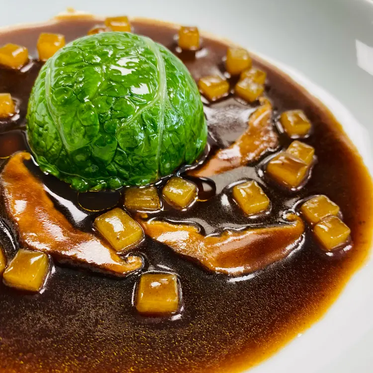 creation thumb for Farce de champignons, sauce aux blettes et légumes