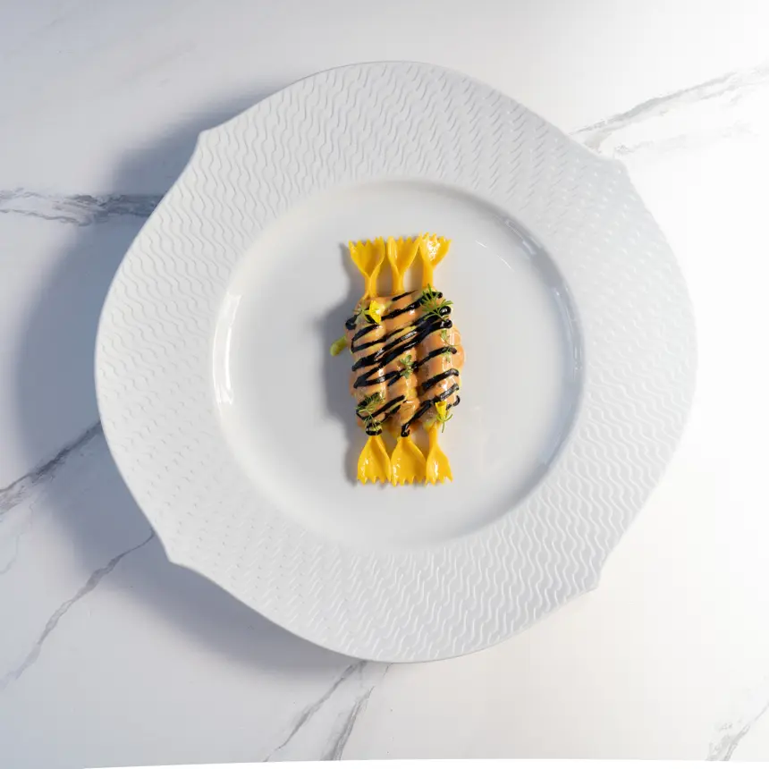 creation thumb for Caramelle stuffed with baby octopus, wild fennel & black garlic
