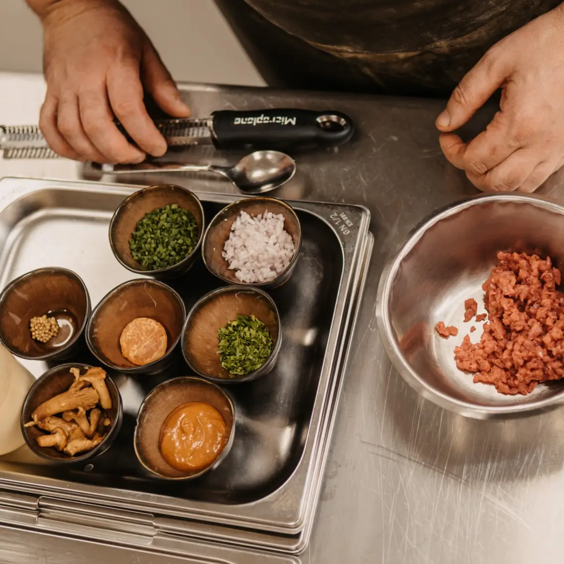 creation thumb for Beef Tartar Mise en Place