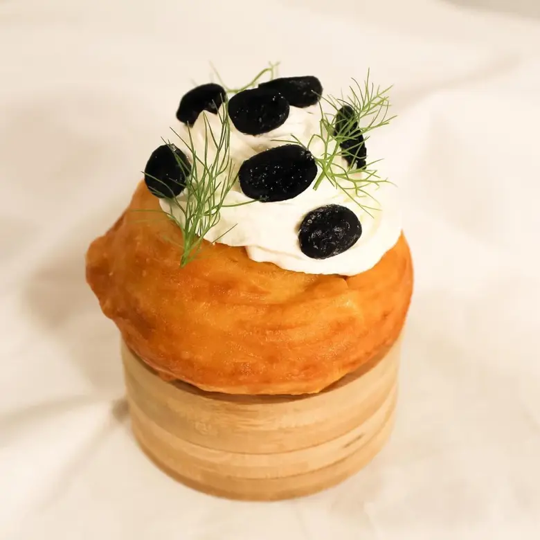 creation thumb for Cream puffs, pumpkin, “ricotta scante”, fried Leccine olives
