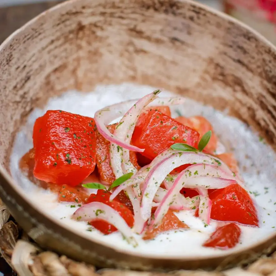 creation thumb for Tuna, watermelon and coconut Milk Ceviche