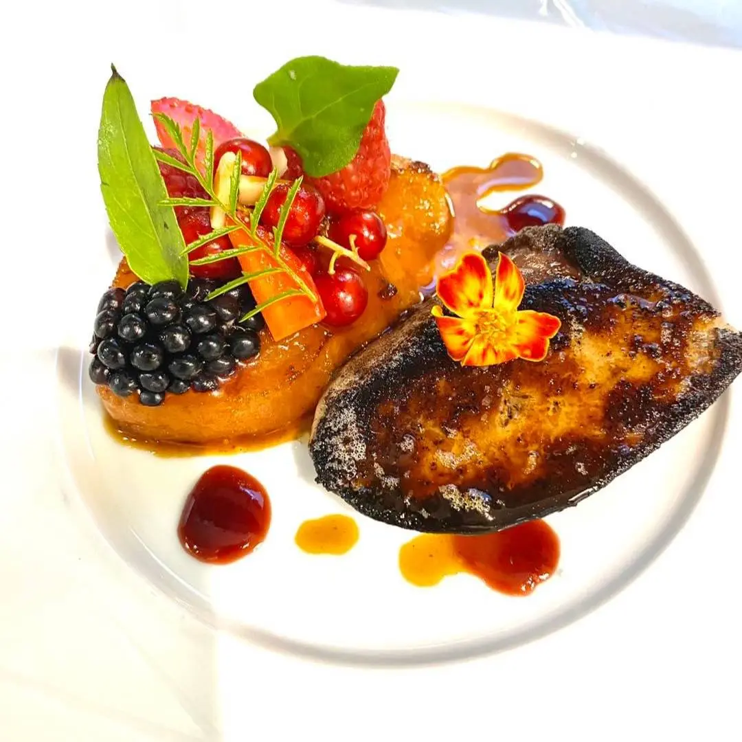 creation thumb for Foie Gras & roasted Watermelon with Red Fruit and Raspberry