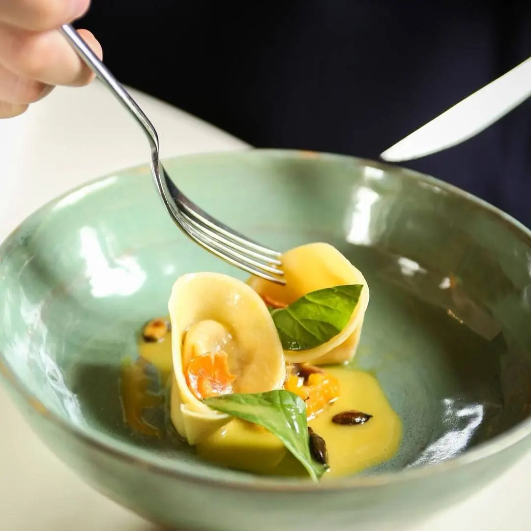 creation thumb for Ravioli w/ roasted Pumpkin, Chestnuts & Corsican Clementines