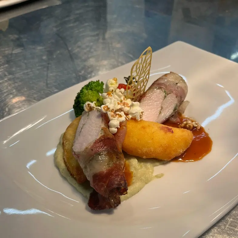 creation thumb for Rabbit Back in Bacon Wrap|Corn & Broccoli