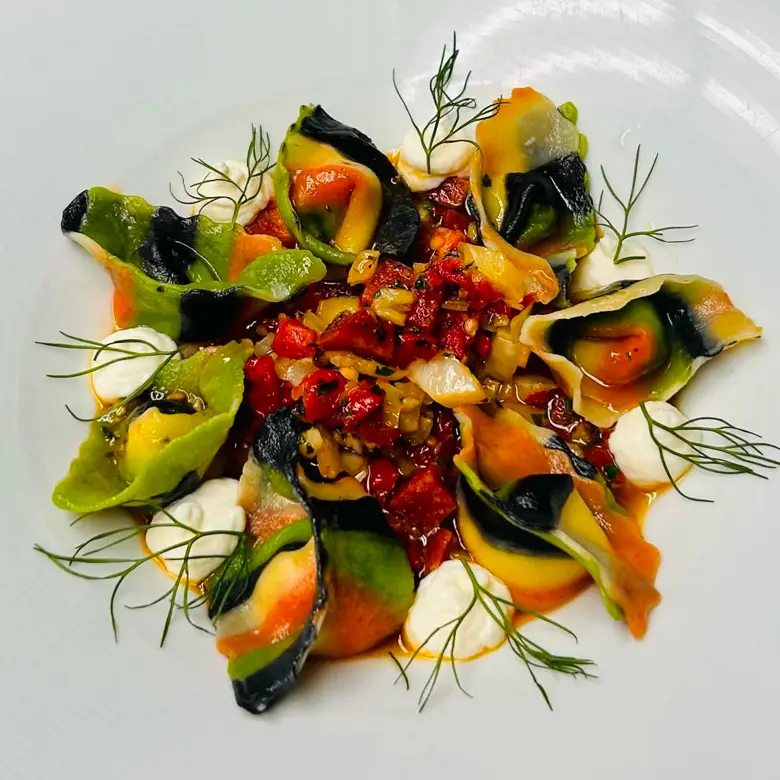 creation thumb for Quad Colored Cappeletti with Fennel and Chorizo