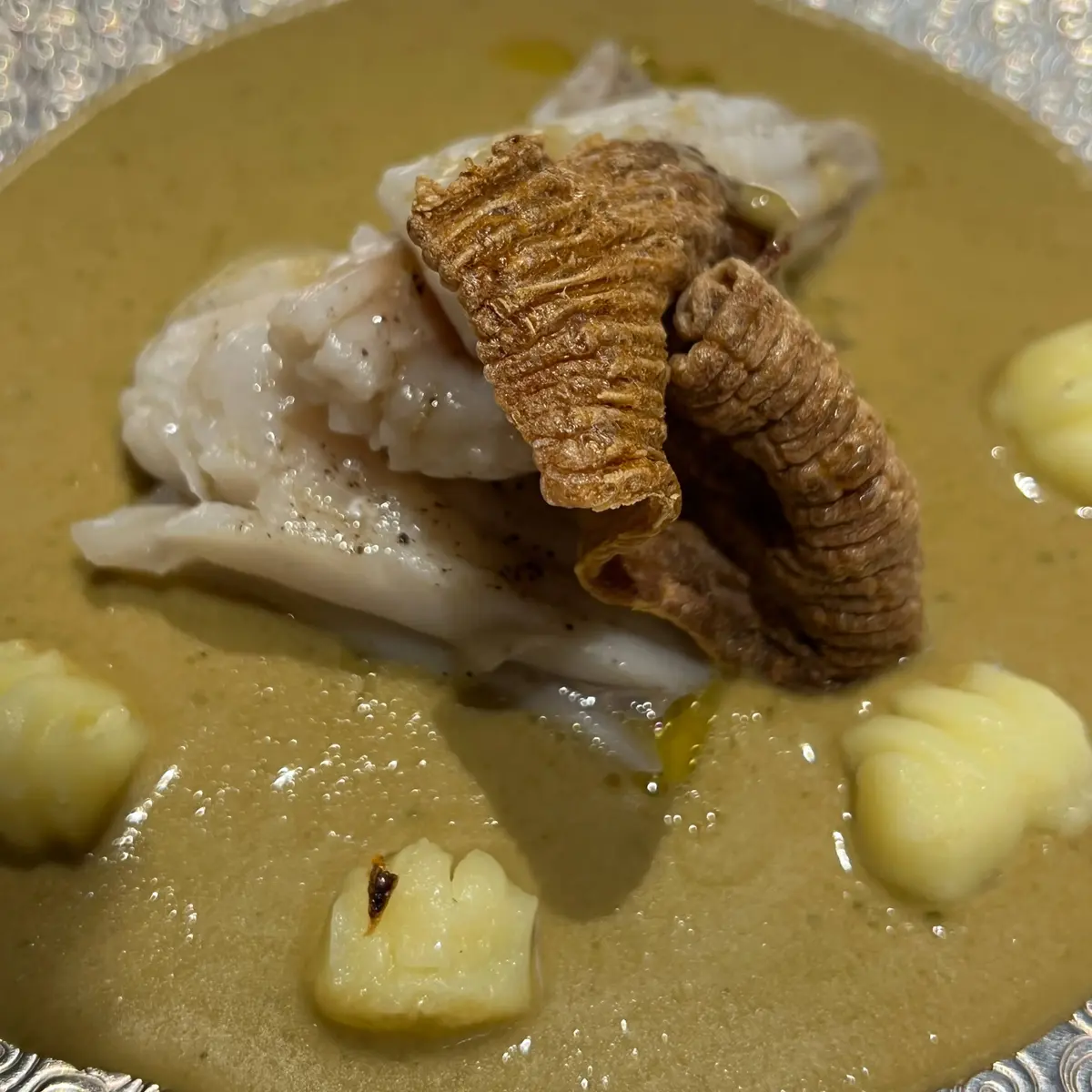 creation thumb for Skate with Seafood Suquet & Gnocchis