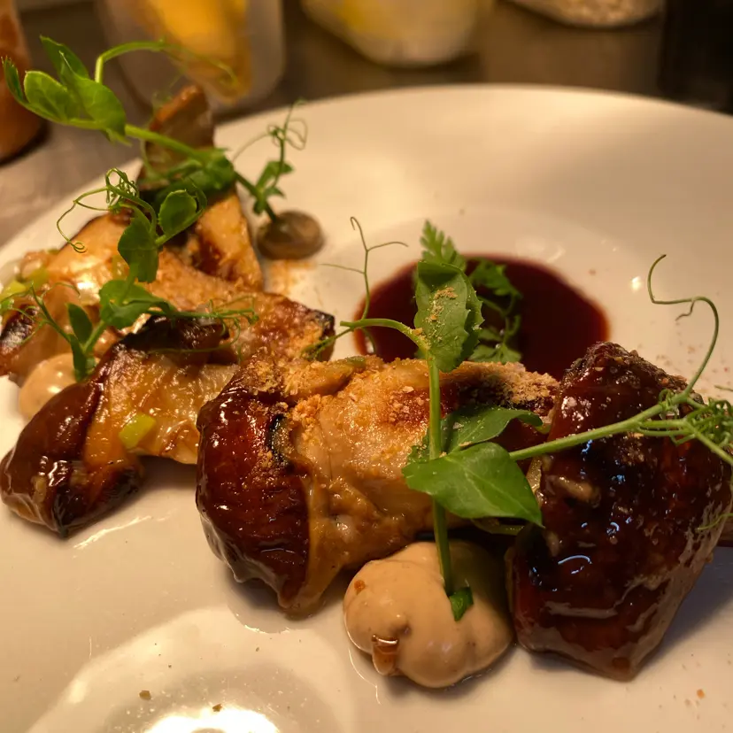 creation thumb for porcini/veal jus/bacon mayonnaise