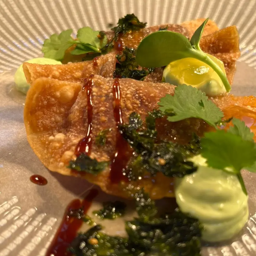 creation thumb for iberico cheek ragout/fried dumplings/bergamottegelle/yuzu