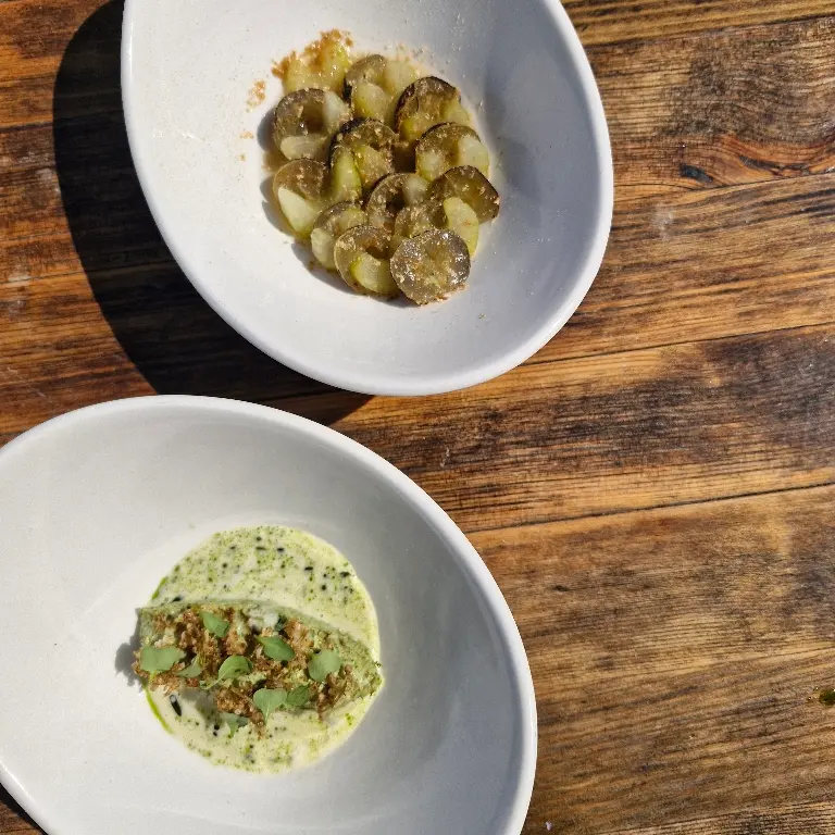 creation thumb for Pike perch, celery, grape, lovage