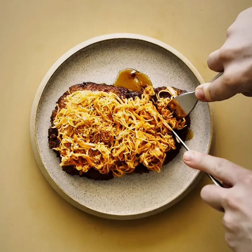 creation thumb for Pork Schnitzel with Truffle Honey & “Kimchi”