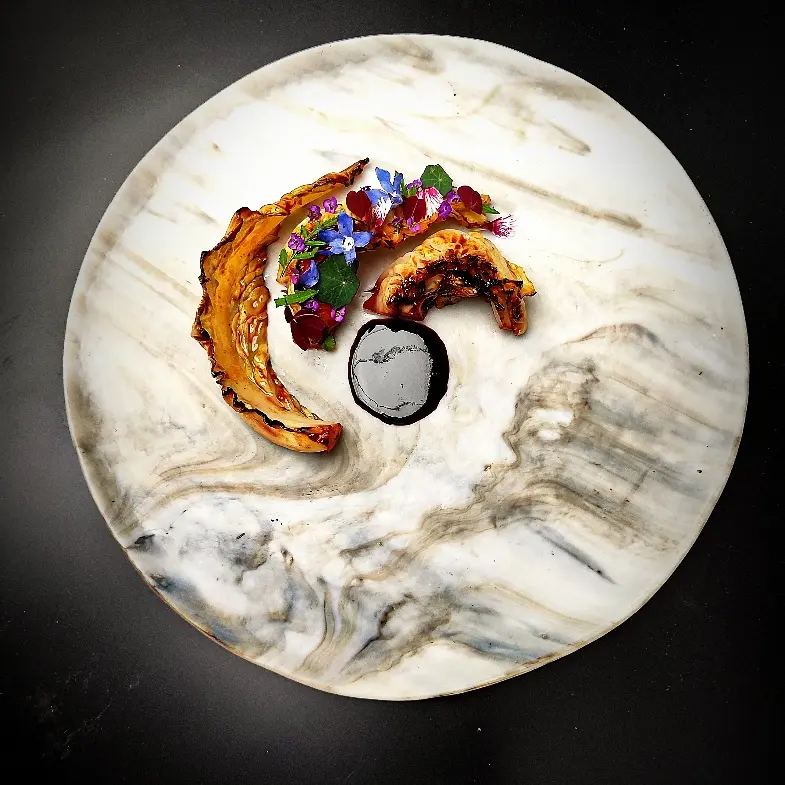 creation thumb for Braised cabbage, black garlic sauce