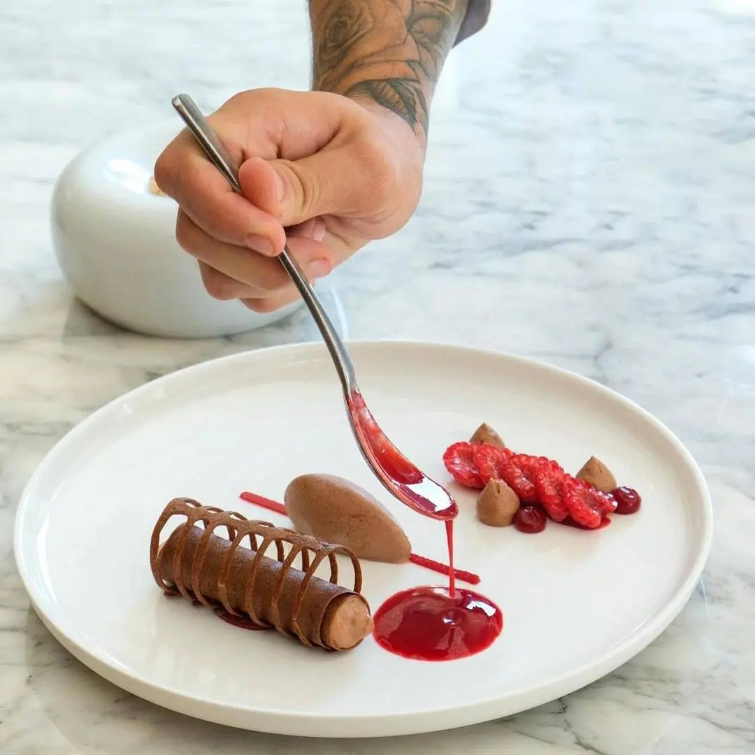 creation thumb for Chocolate and Raspberry Crisp with toasted Sesame Praline
