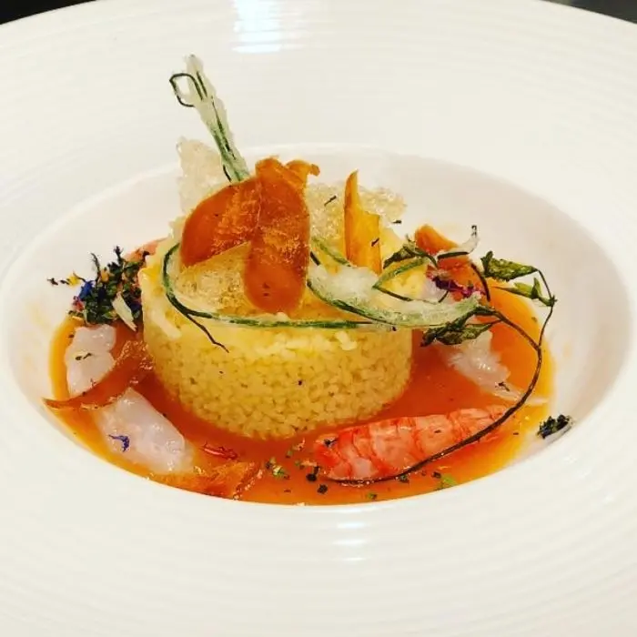 creation thumb for Cous-cous AI crostacei e lamelle di bottarga di muggine.