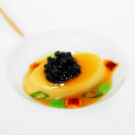 creation thumb for Asparagus Royal, Toasted Onion Dashi and Caviar
