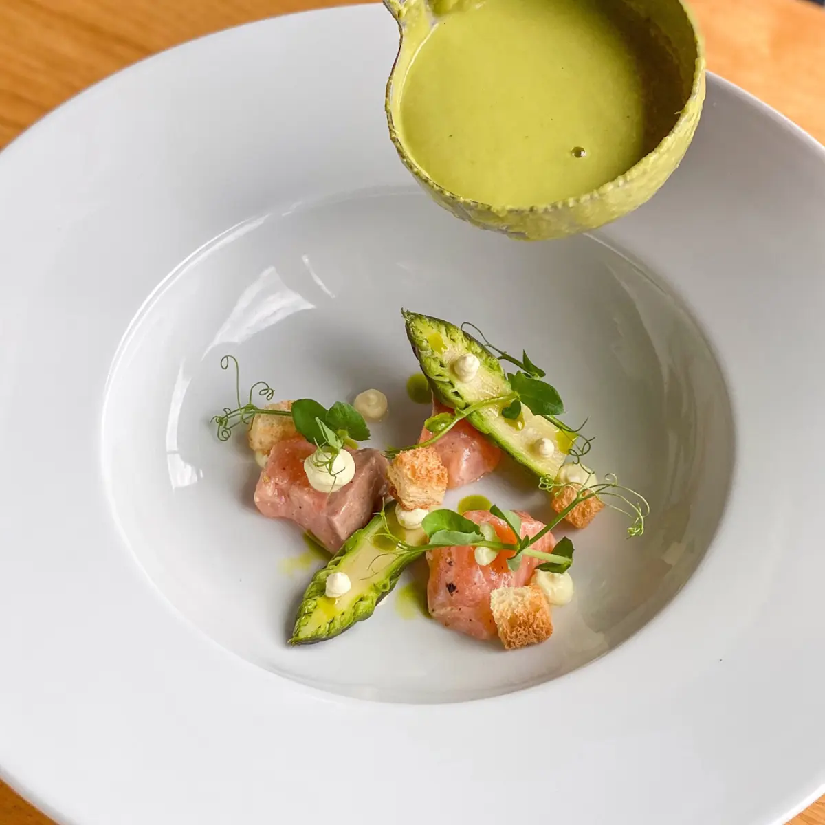 creation thumb for Asparagus soupe with smoked salmon