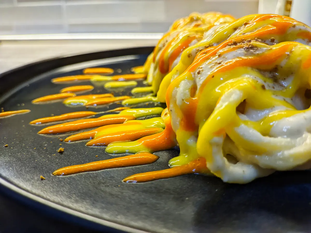 creation thumb for Tonnarelli, cavolfiore, gel di peperoni e bottarga