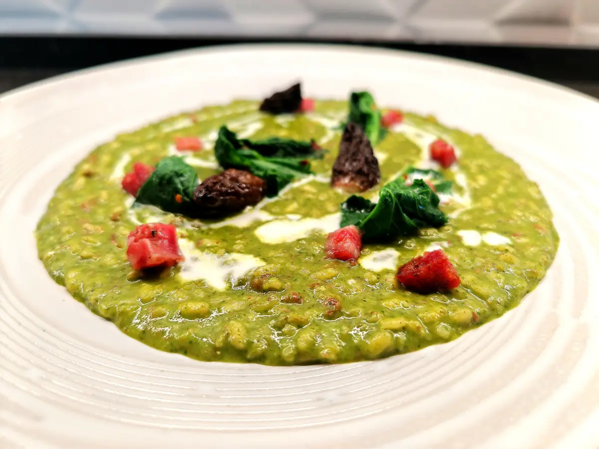 creation thumb for Risotto friarielli, coppa, spugnole e colatura di provola