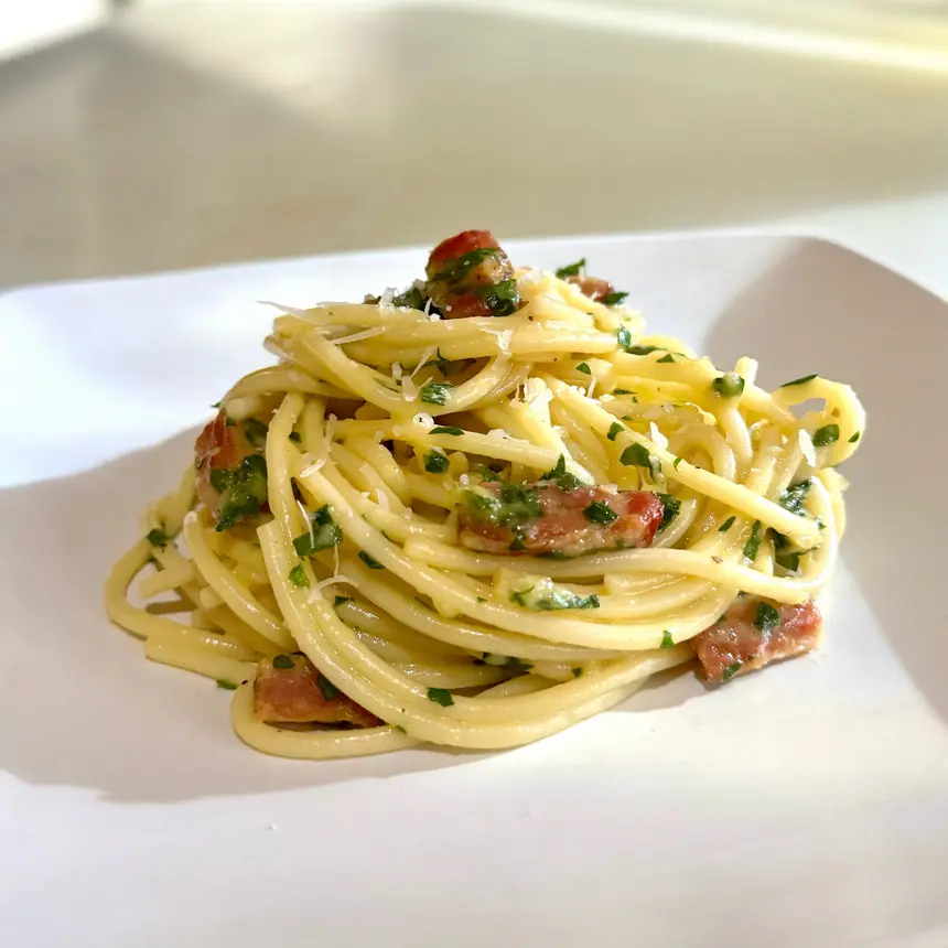 creation thumb for Pasta carbonara according to the recipe of Konstantin Ivlev