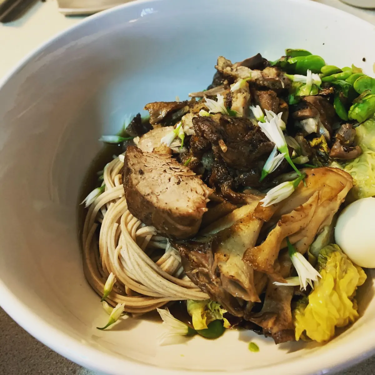 creation thumb for Black tea duck, savoy, miataké, ramp and soba