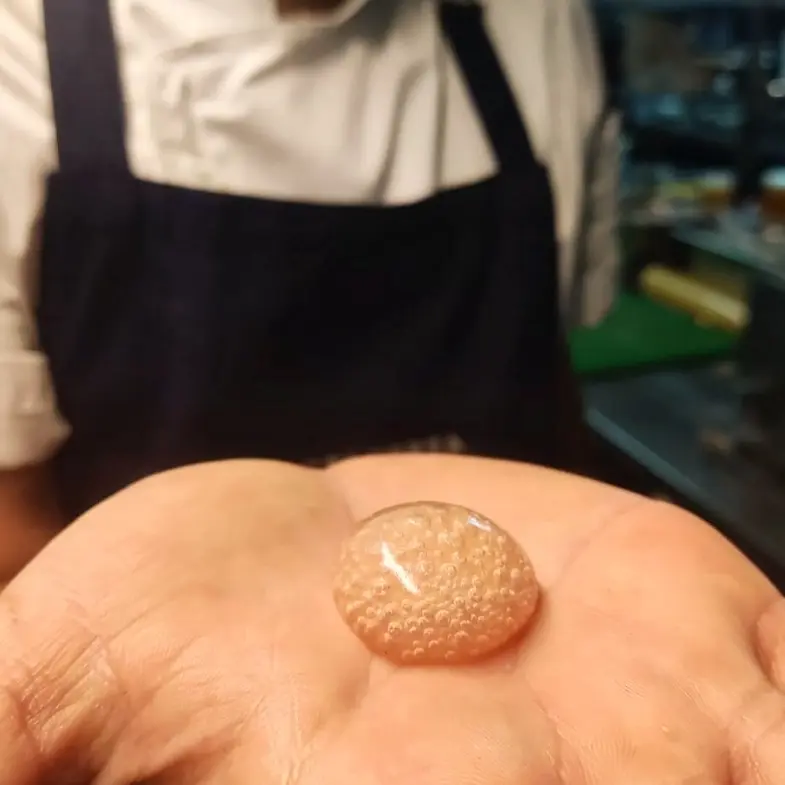 creation thumb for Carbonated spherification of watermelon, lemon, mint, cucumber