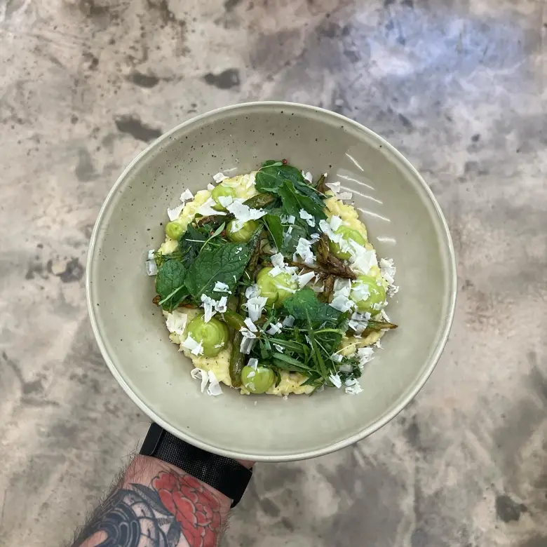 creation thumb for Asparagus, avocado and huacatay risotto