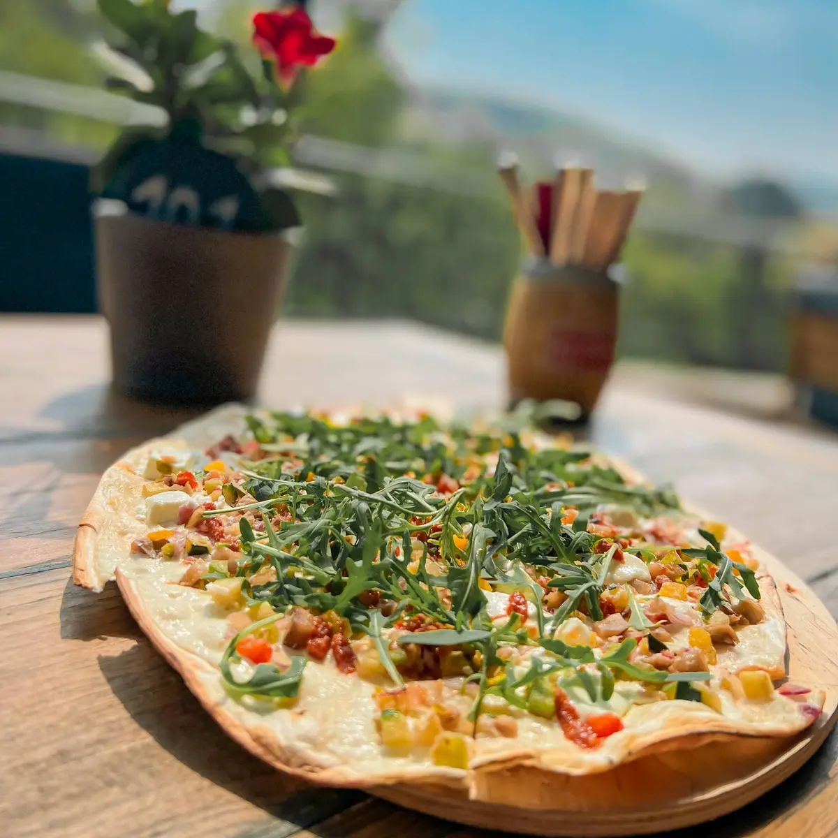 creation thumb for Flammkuchen mediterráneo en nuestra terraza del castillo
