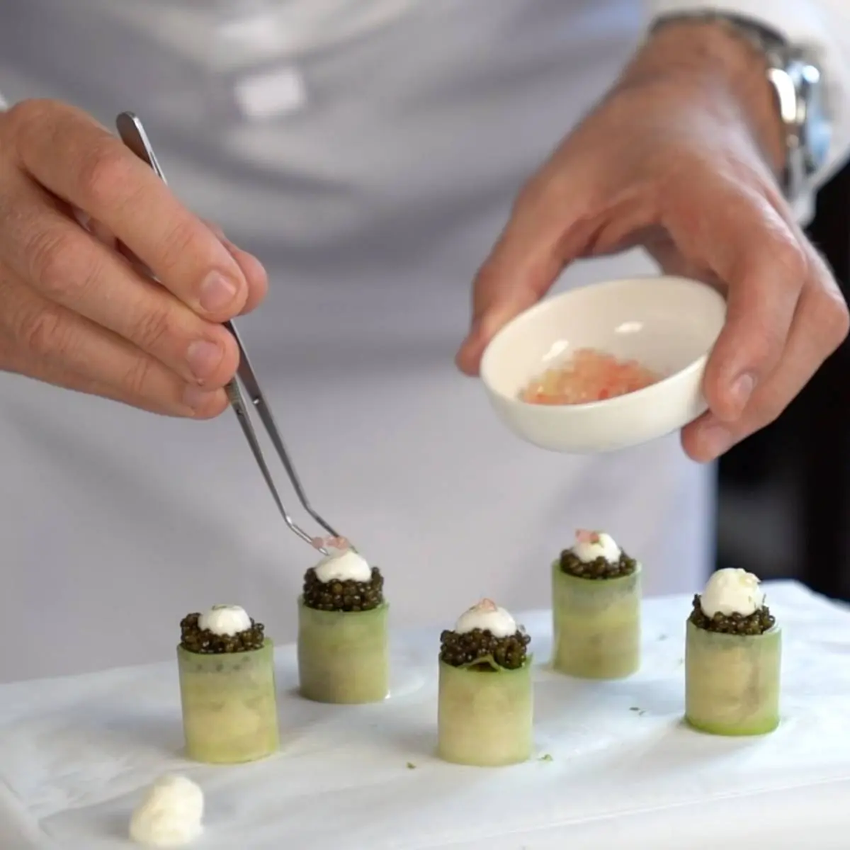 creation thumb for Gillardeau N°2 Oysters, Cucumber, Mint and Petrossian Caviar