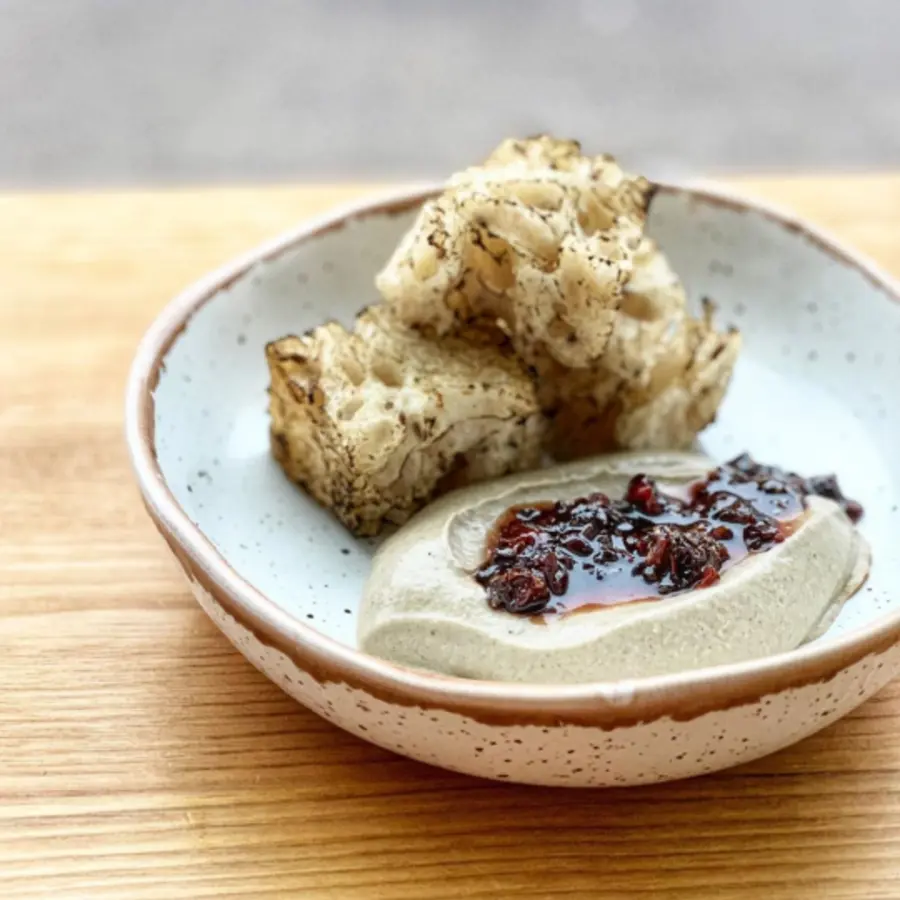 creation thumb for porcini mushroom mousse with cone jam