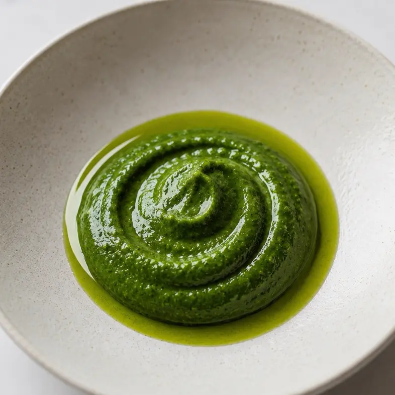 creation thumb for Pesto de albahaca fría • piñones & aceite de oliva virgen extra
