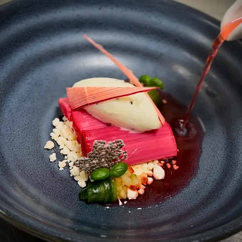 creation thumb for Textures of Rhubarb & White Chocolate
