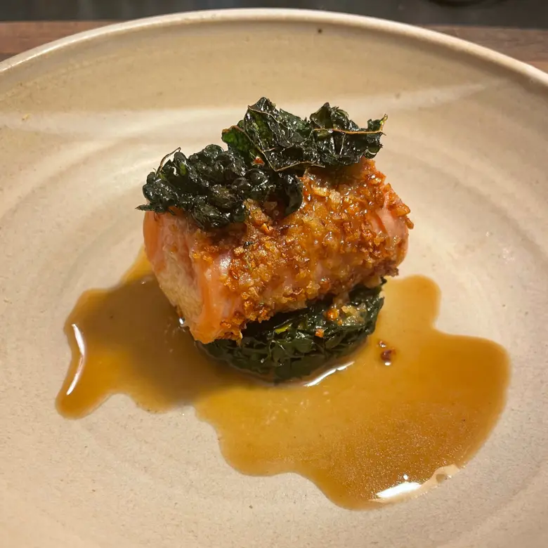 creation thumb for Trout, kale and roasted shallot gastrique
