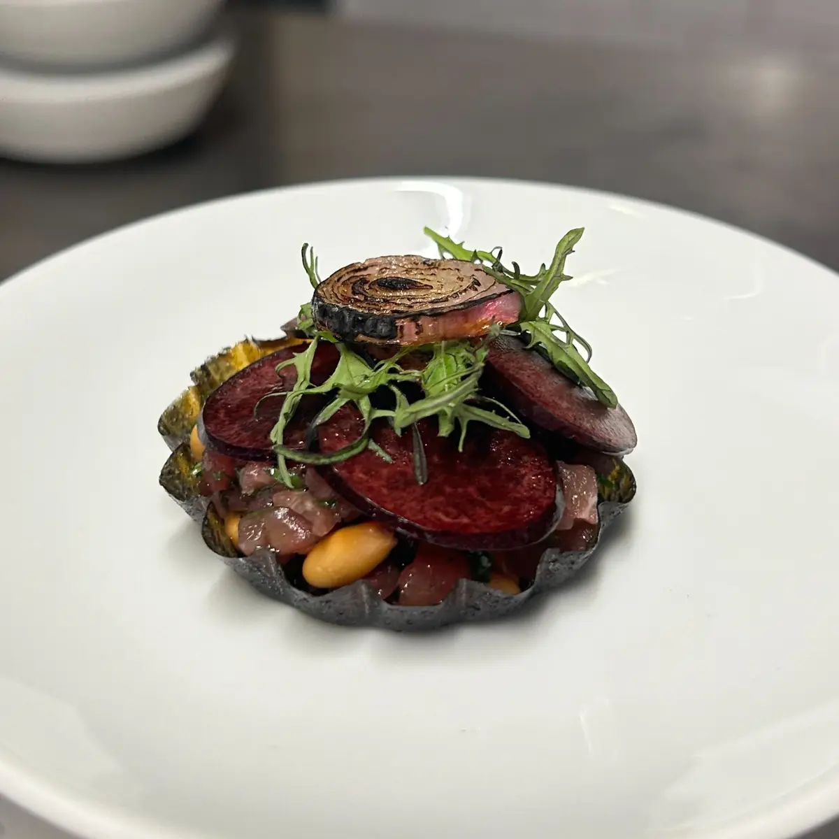 creation thumb for Lamb Tartare in Parsnip Tarlet