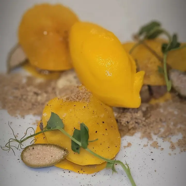creation thumb for Butternut squash ravioli, filled with veal head