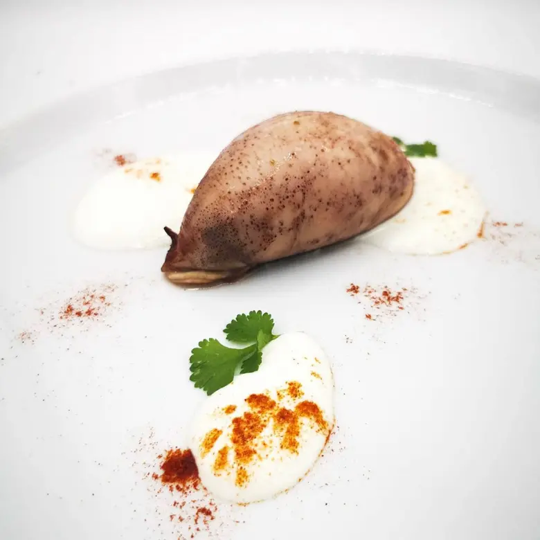 creation thumb for Squid stuffed with panzanella, yogurt and paprika