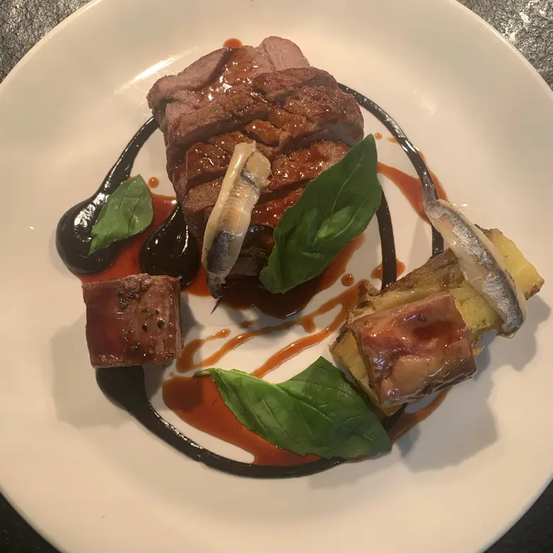 creation thumb for Lamb rump & belly w white anchovy, black garlic, potato