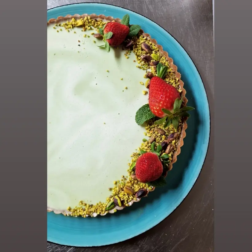 creation thumb for Pistachio Panna Cotta Tart