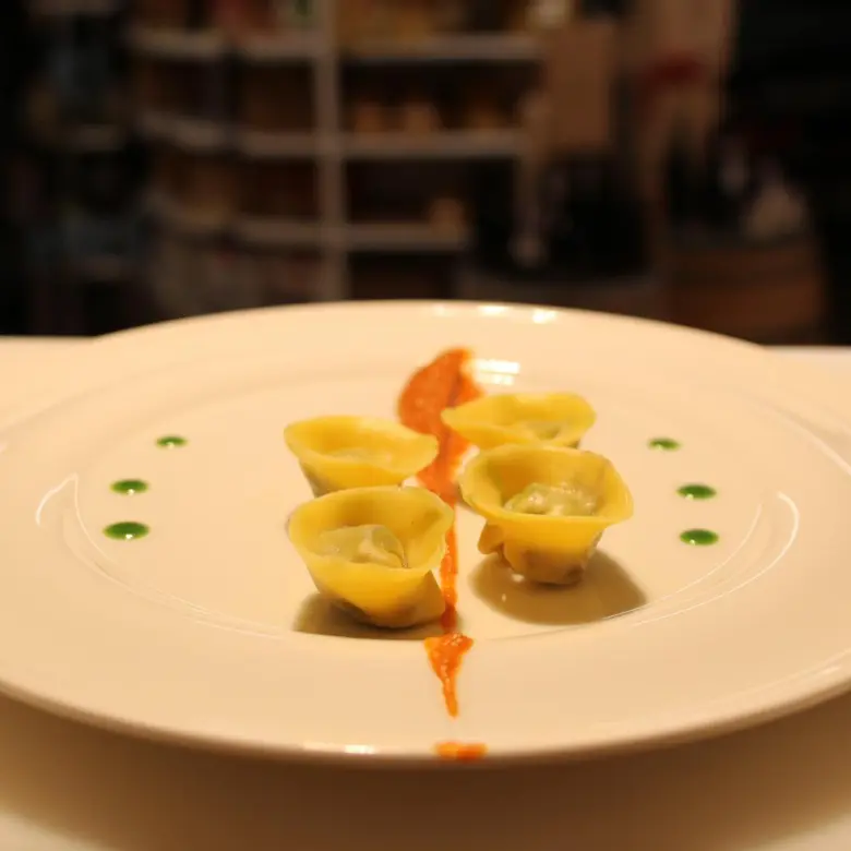 creation thumb for Ravioli filled with aubergine flavored with aubergine sauce