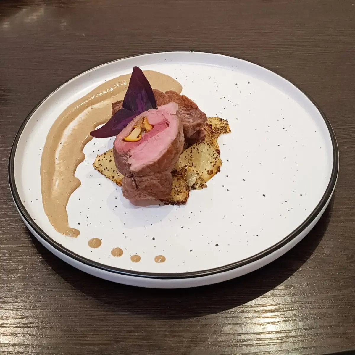 creation thumb for Beef roll with chanterelles, morel sauce, and kohlrabi