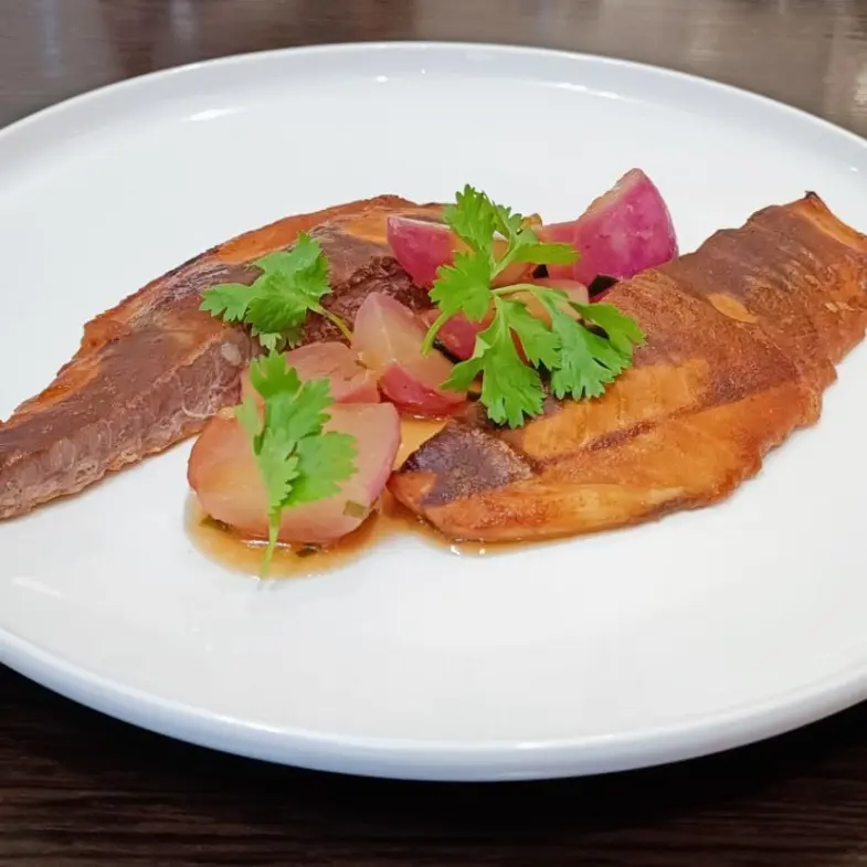 creation thumb for Baked lacedra (yellowtail) with fried radishes