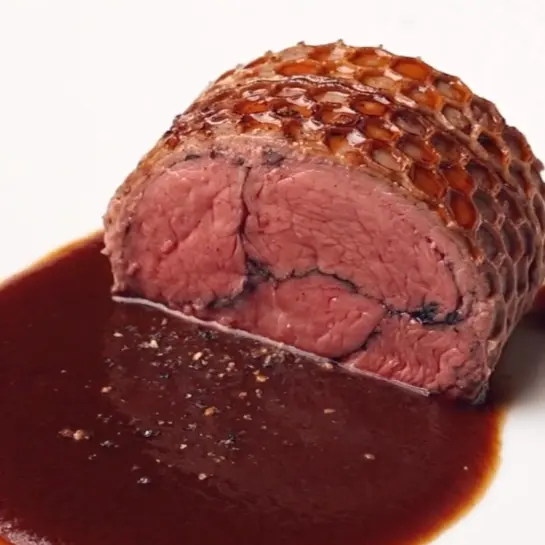 creation thumb for Beef Medallion Mosaic with Honeycomb Tuille