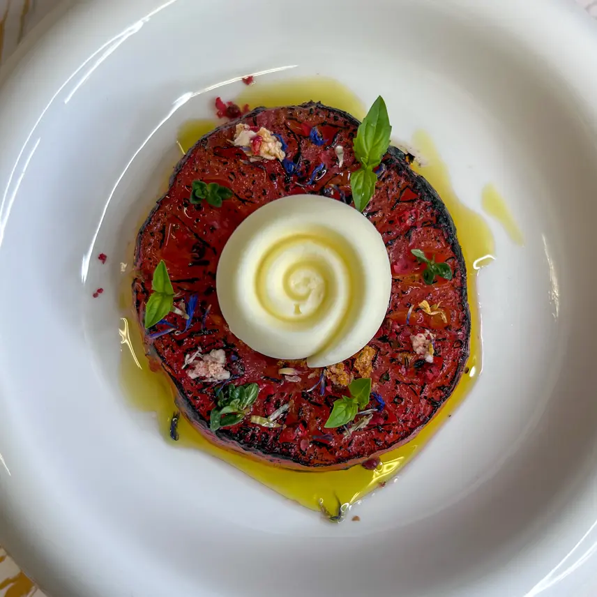 creation thumb for Parmesan Ice Cream | Grilled Tomato