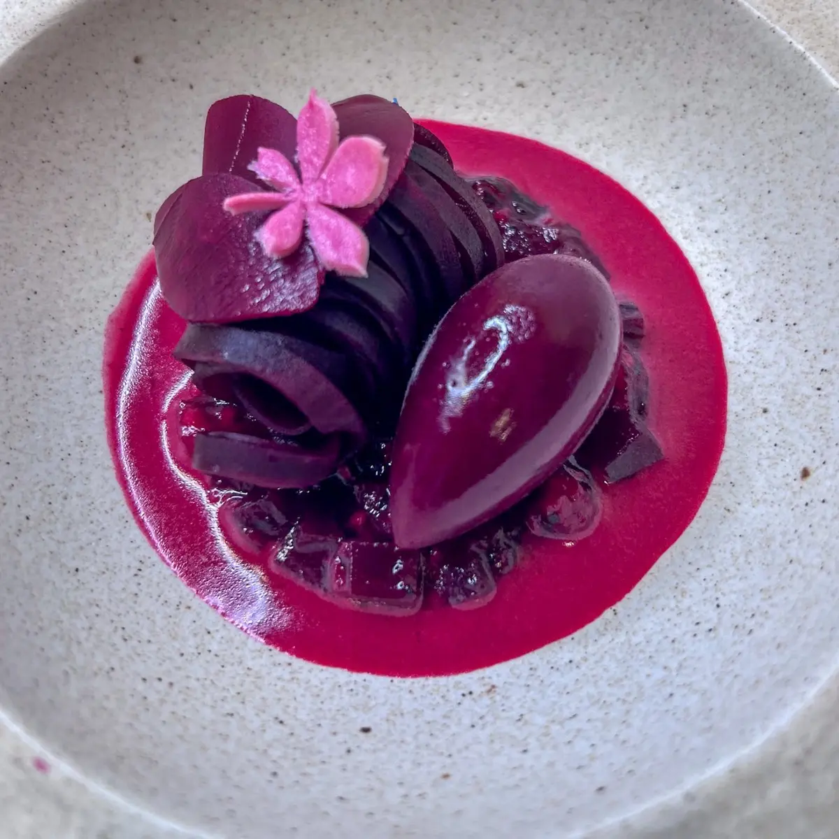 creation thumb for Monochrome Harmony: Beetroot and Raspberry Symphony