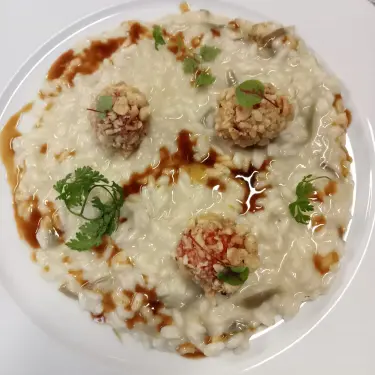 creation thumb for Artichoke risotto with Fassona Rocher and veal juice