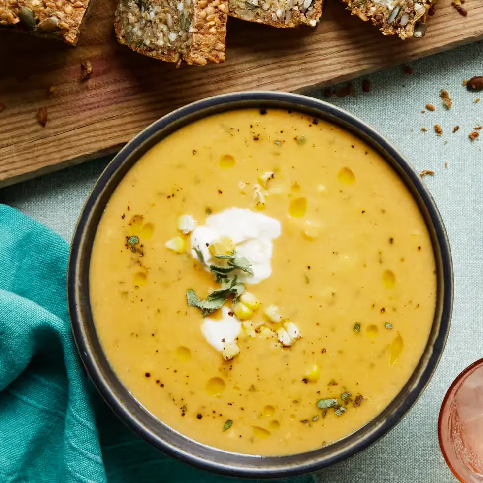 creation thumb for Smoked Fish Chowder with Sweet Potato, Corn and Sage