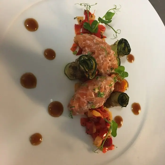creation thumb for Ceviche vom Lachs / Paprika/ Fenchel/ Zucchini / Ponzu Soße