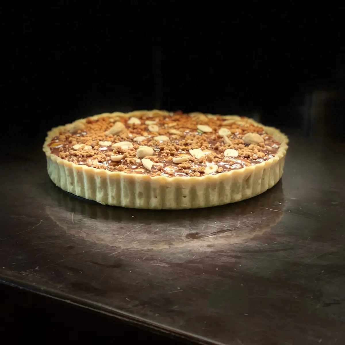 creation thumb for Caramel hazelnut cashew peanuts pistachio tart