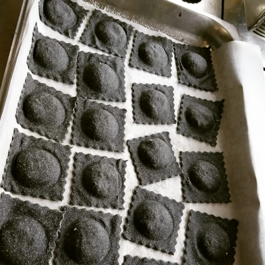 creation thumb for selfmade vegan black Asparagus Ravioli 🌱🌱