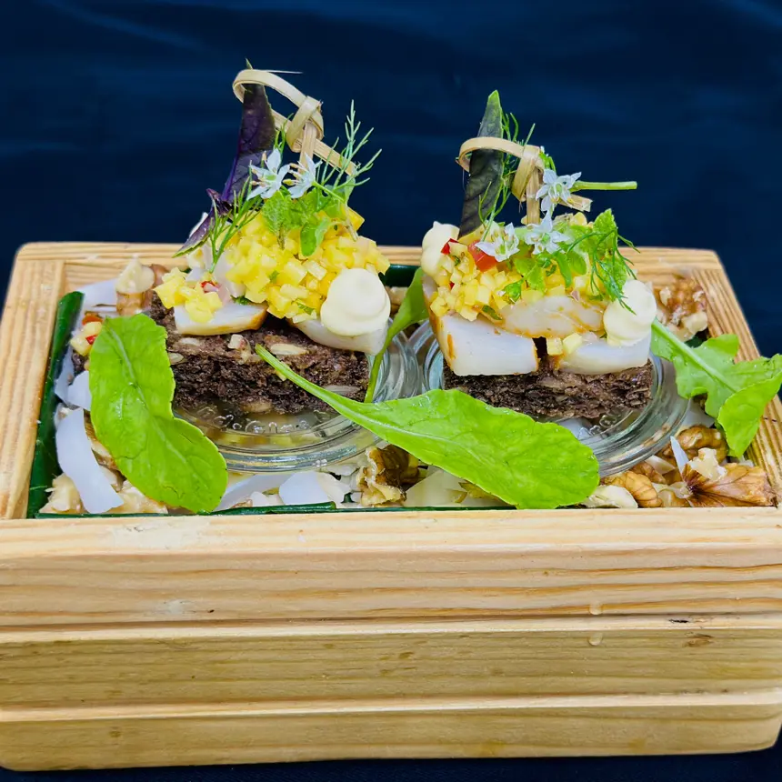 creation thumb for __orange flavored Scallops with mango salsa __👩‍🍳
